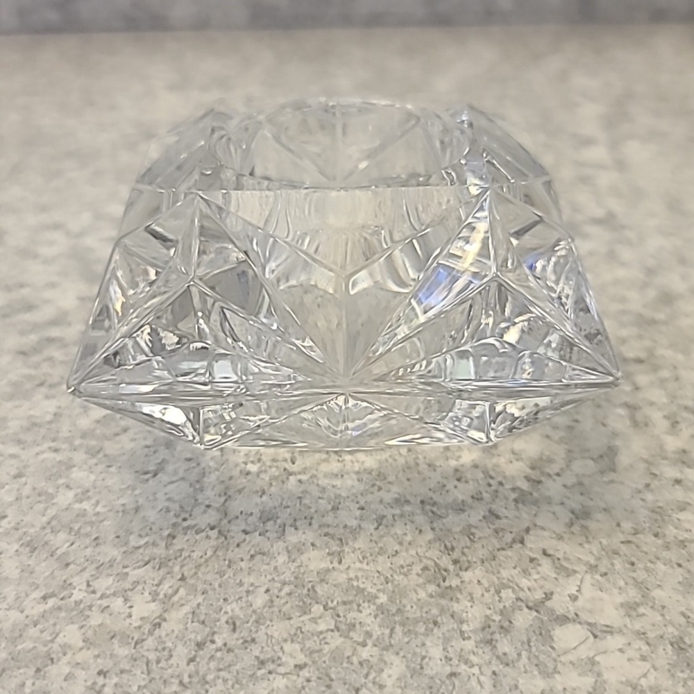 Chunky Heavy LCrystal Square Candle Holder